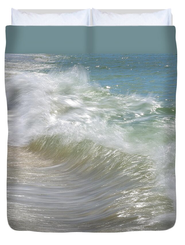 Waves Duvet Cover featuring the photograph Smooth Sailing #1 by Alison Belsan Horton