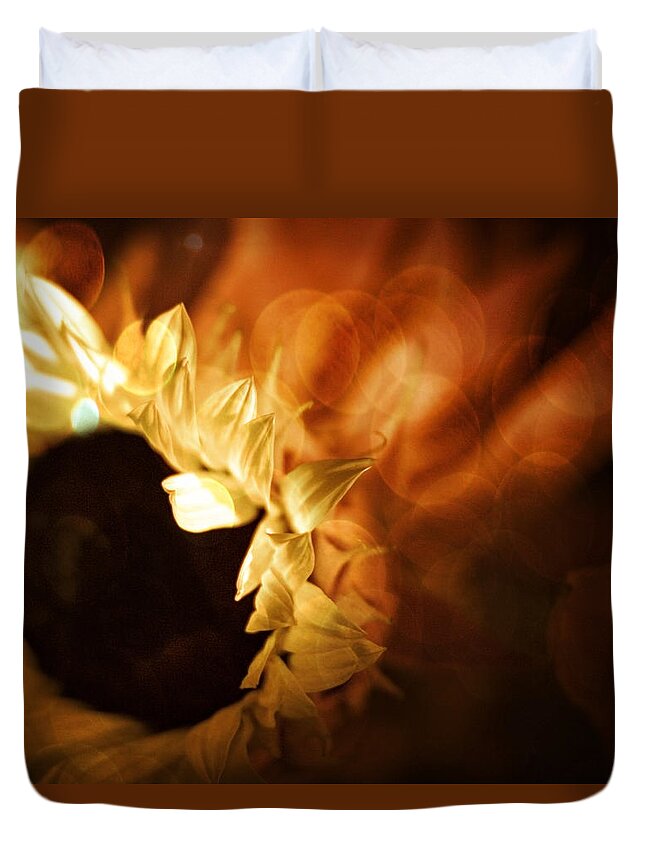 Sunflower Duvet Cover featuring the photograph Soft Sunflower #1 by Michael Hope