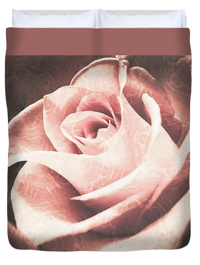 Rose Duvet Cover featuring the digital art Softness #2 by Cristina Stefan