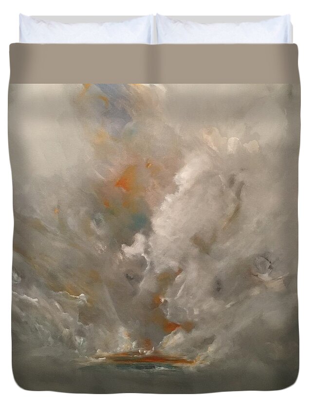 Abstract Duvet Cover featuring the painting Solo Io by Soraya Silvestri