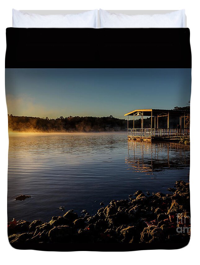 Lake Duvet Cover featuring the photograph Mist on the Lake by Dennis Hedberg