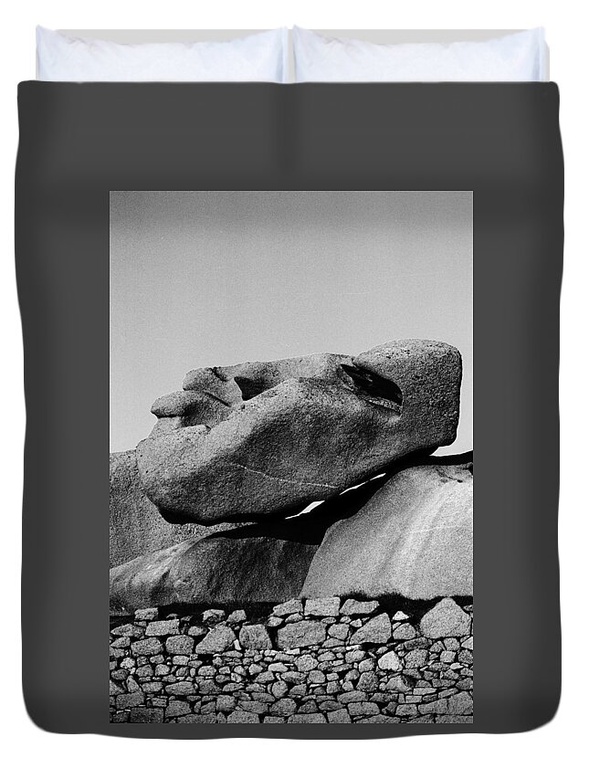 Stoneface Duvet Cover featuring the photograph Stoneface #1 by Heinz Baade