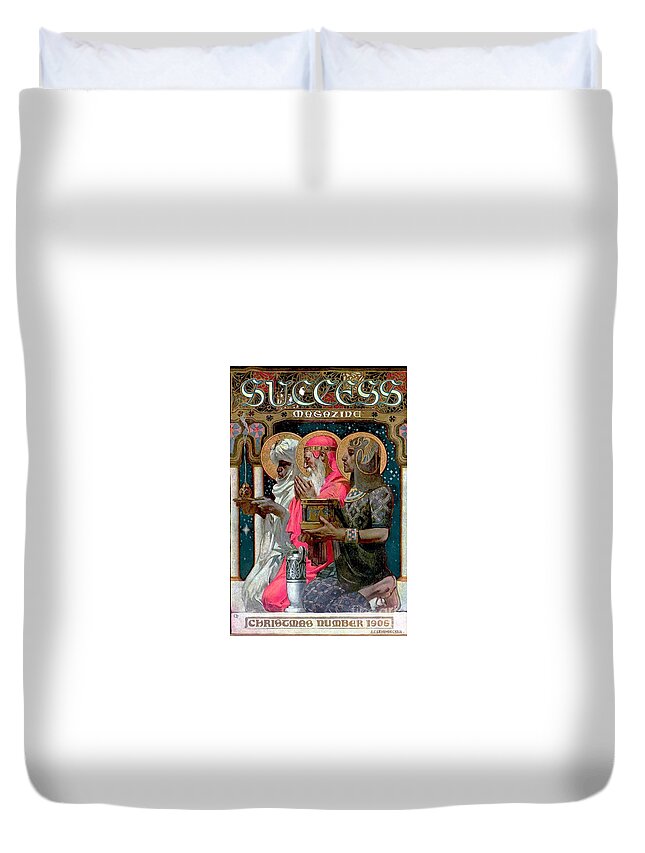 Joseph Christian Leyendecker Duvet Cover featuring the painting Success Magazine Christmas by MotionAge Designs