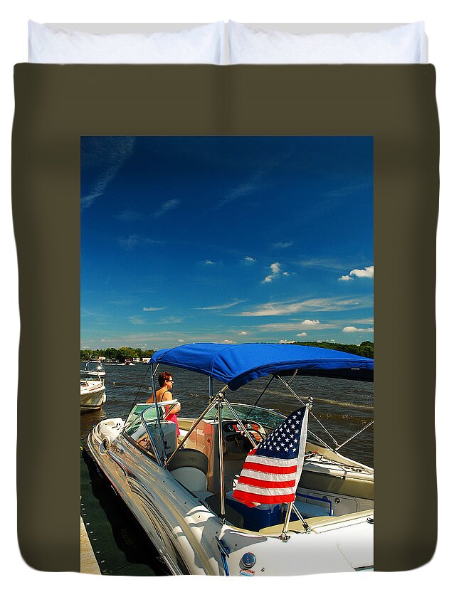 Lake Duvet Cover featuring the photograph Summer on the Lake #1 by James Kirkikis