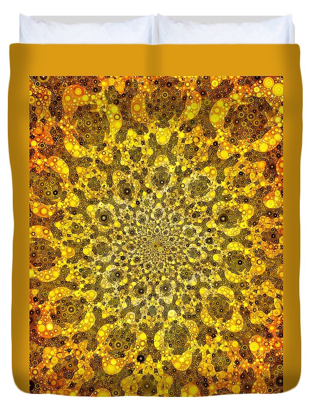 Sun Duvet Cover featuring the digital art Sun Burst #1 by Nick Heap