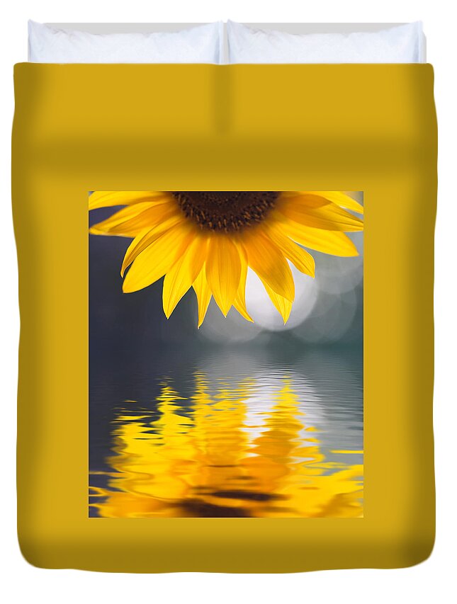 Flower Duvet Cover featuring the photograph Sunflower #1 by Kati Finell