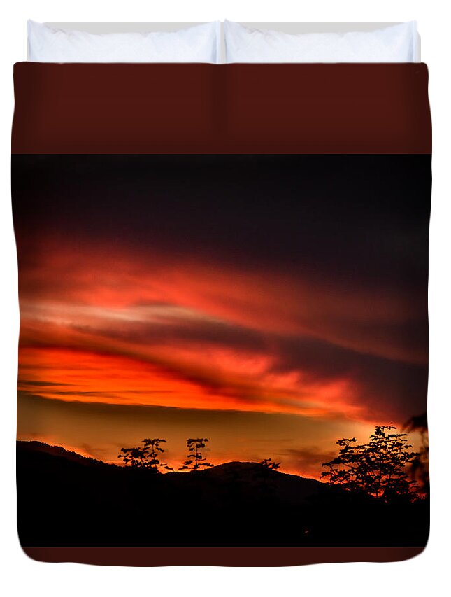 Sunset Duvet Cover featuring the photograph Sunset #1 by Alessandro Della Pietra