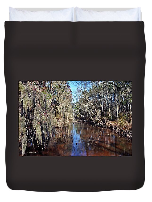 Nature Duvet Cover featuring the photograph Swampy Creek #2 by Kay Lovingood