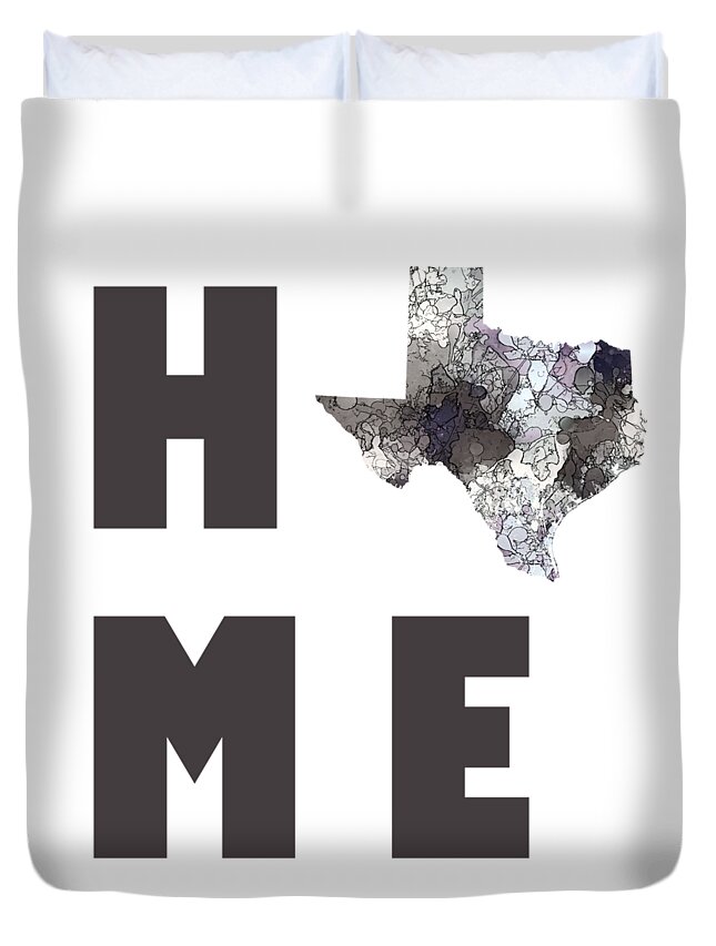 Texas State Map Duvet Cover featuring the digital art Texas State Map #1 by Marlene Watson