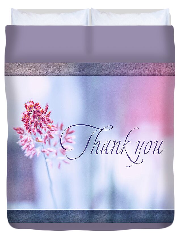 Thank You Duvet Cover featuring the digital art Thank You 1 by Terry Davis
