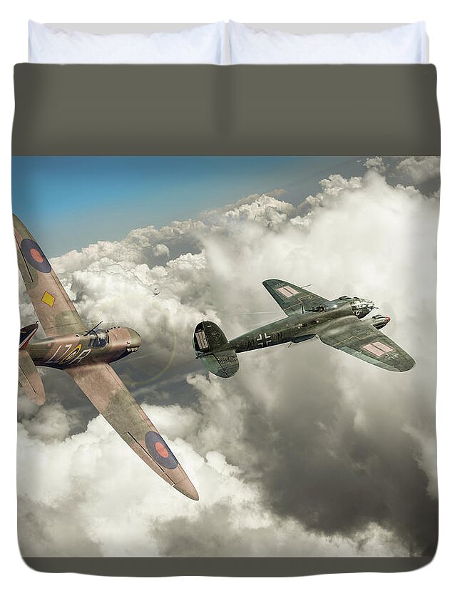 15 September 1940 Duvet Cover featuring the photograph The chase #1 by Gary Eason