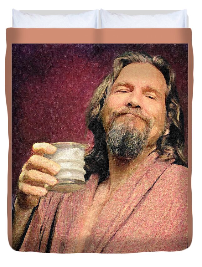 The Dude Duvet Cover featuring the painting The Dude by Zapista OU