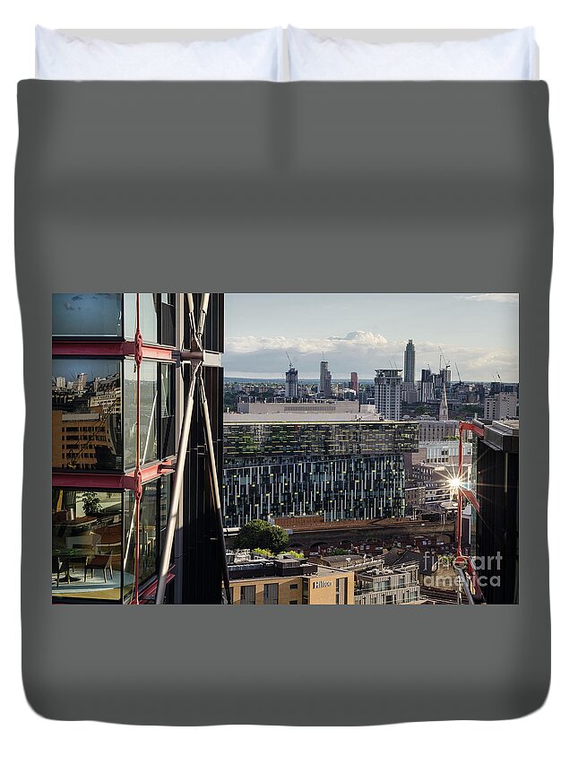 Glass Duvet Cover featuring the photograph The London Skyline by Perry Rodriguez