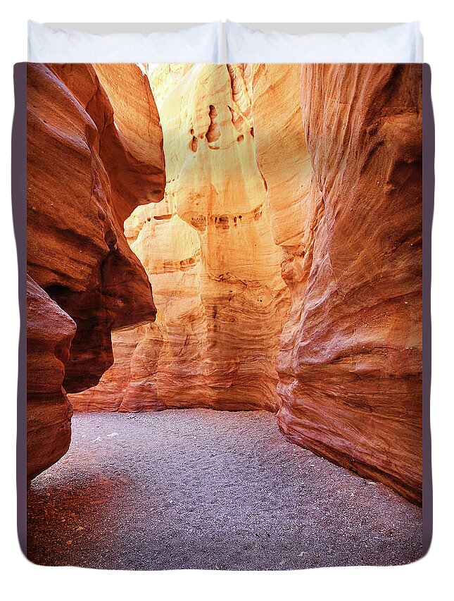 Landscapes Duvet Cover featuring the photograph The Red Canyon near Eilat, Israel #1 by Fabian Koldorff