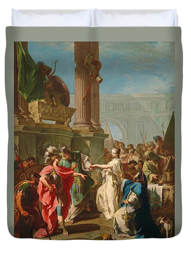 Giambattista Pittoni Duvet Cover featuring the painting The Sacrifice of Polyxena by Giambattista Pittoni