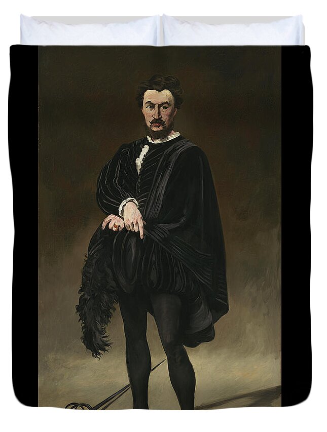 Edouard Manet Duvet Cover featuring the painting The Tragic Actor #1 by Edouard Manet