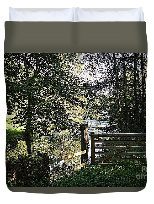 Gate Duvet Cover featuring the photograph Through the Gate #1 by Andy Thompson