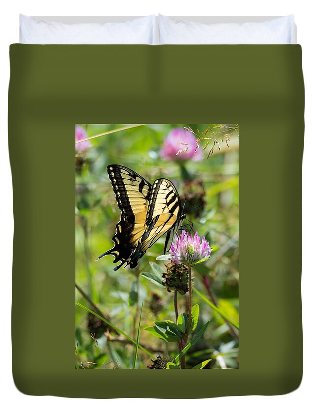 Butterfly Duvet Cover featuring the photograph Tiger Swallowtail Butterfly by Holden The Moment