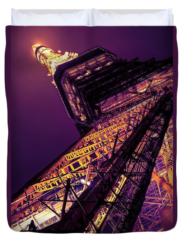 Tokyo Tower Duvet Cover featuring the photograph Tokyo Tower at night #1 by Ponte Ryuurui