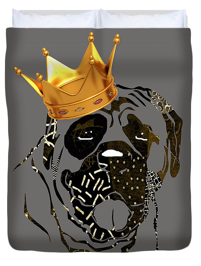 Dog Duvet Cover featuring the mixed media Top Dog Collection #1 by Marvin Blaine