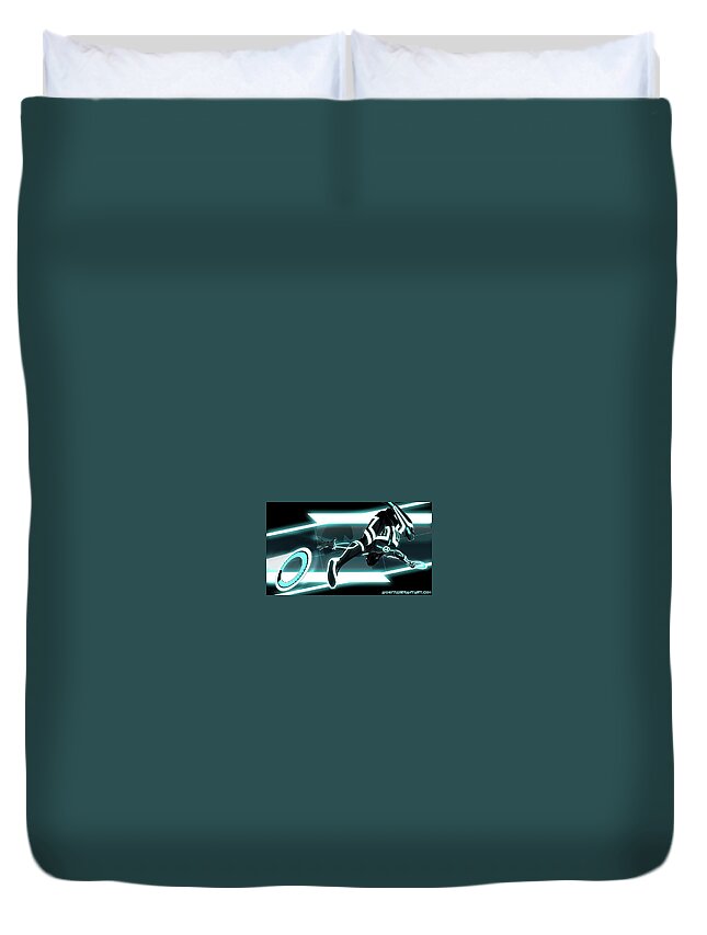 Tron Legacy Duvet Cover featuring the digital art TRON Legacy #1 by Maye Loeser