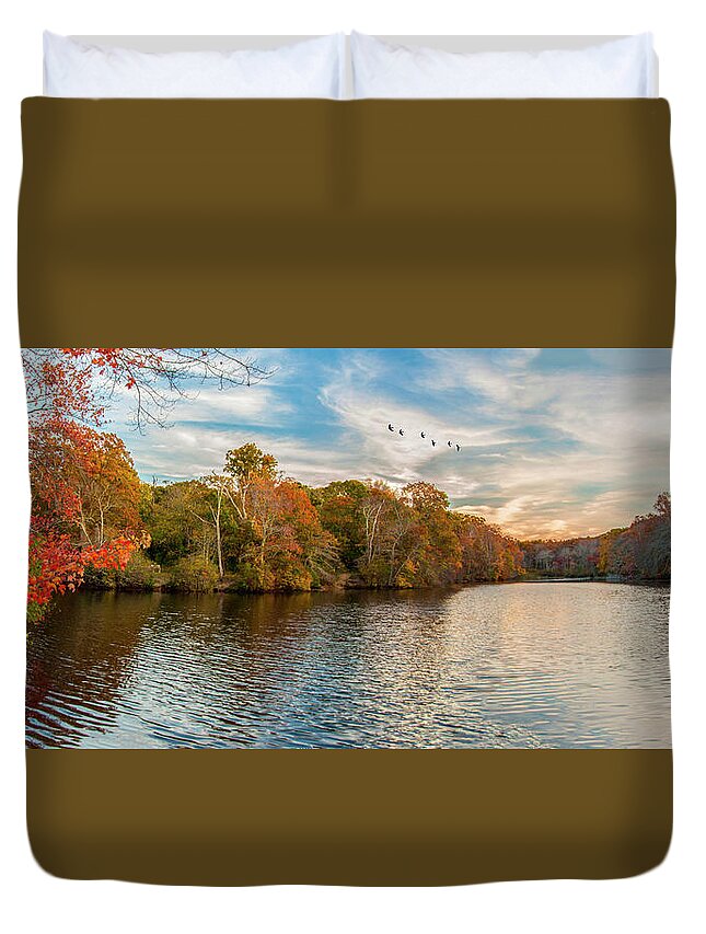 Park Duvet Cover featuring the photograph Trout Pond by Cathy Kovarik