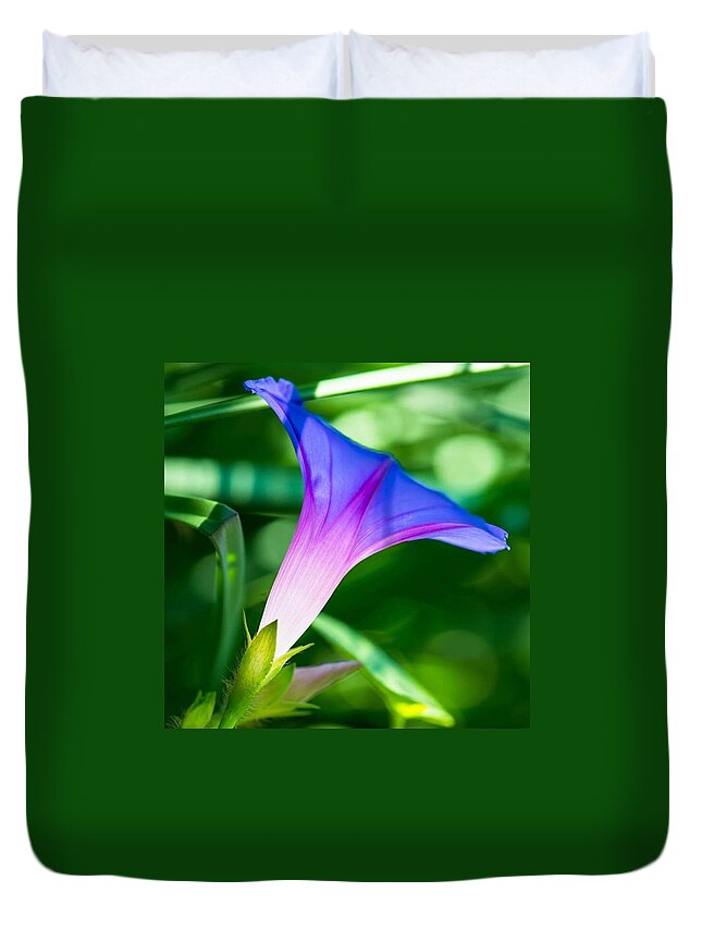 Beautiful Duvet Cover featuring the photograph Trumpet Flower by Michael Moriarty