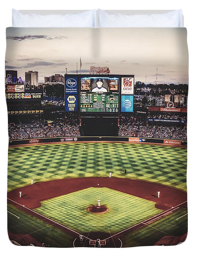 Turner Field Duvet Cover featuring the photograph Turner Field, Atlanta #1 by Mountain Dreams