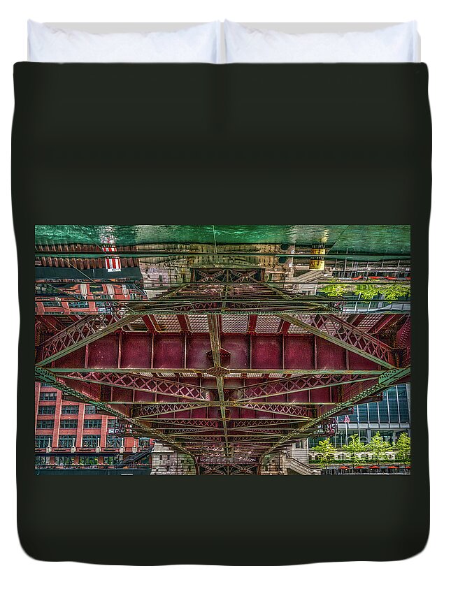 Chicago Duvet Cover featuring the photograph Under the bridge #2 by Izet Kapetanovic