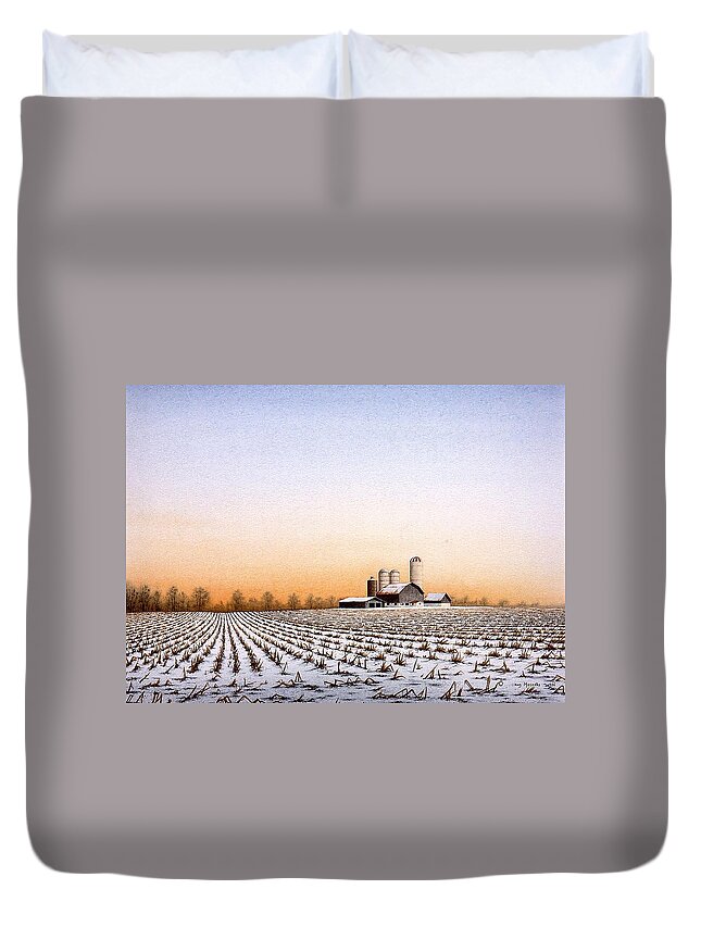 Cornfield Duvet Cover featuring the painting Untitled #26 by Conrad Mieschke