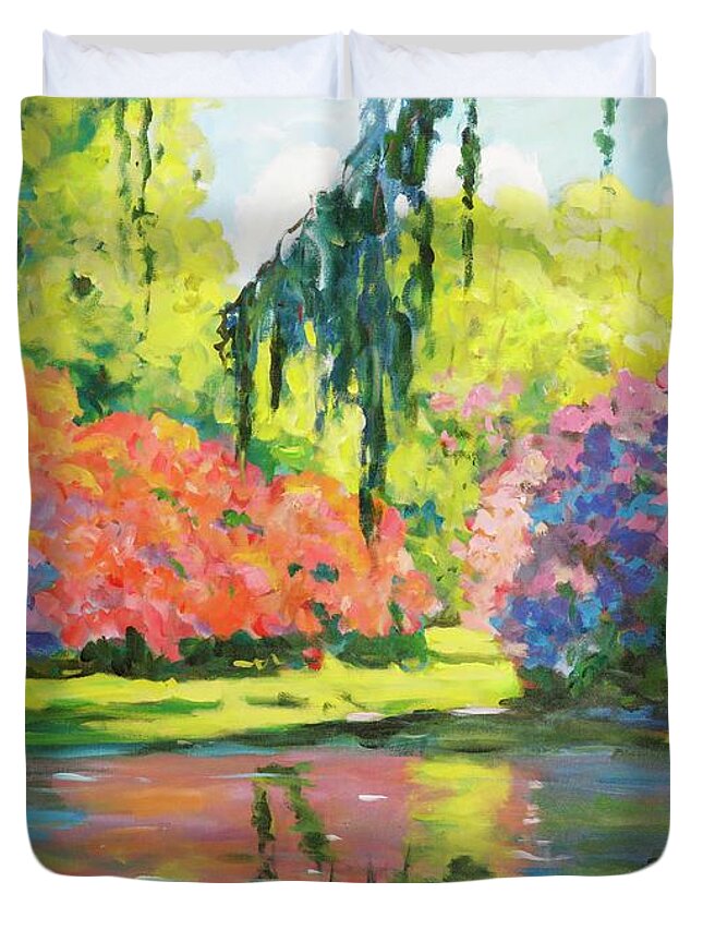 Landscape Duvet Cover featuring the painting Untitled #1 by Ingrid Dohm