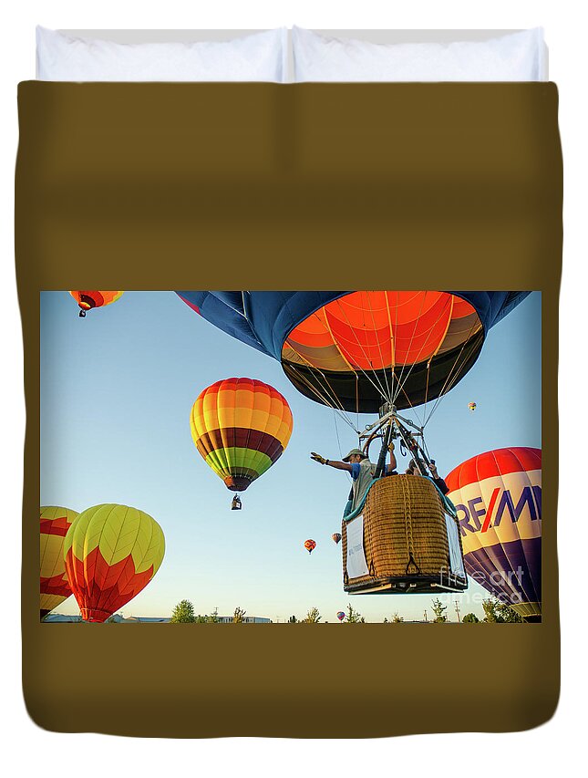 Hotair Duvet Cover featuring the photograph Up Up And Away #2 by Nick Boren