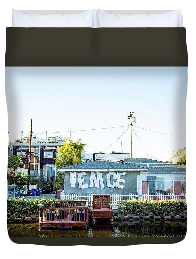 California Duvet Cover featuring the photograph Venice Canals #1 by Aileen Savage