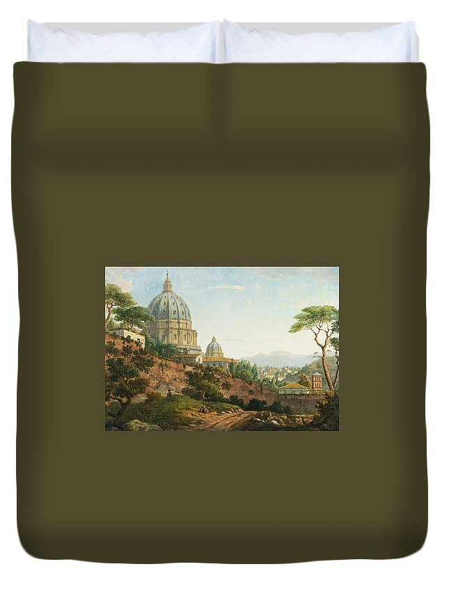William Marlow Duvet Cover featuring the painting View of Saint Peter's. Rome #2 by William Marlow
