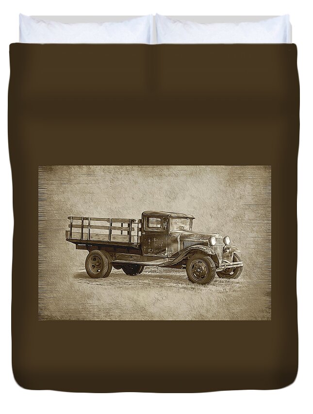 Truck Duvet Cover featuring the photograph Vintage Truck by Cathy Kovarik