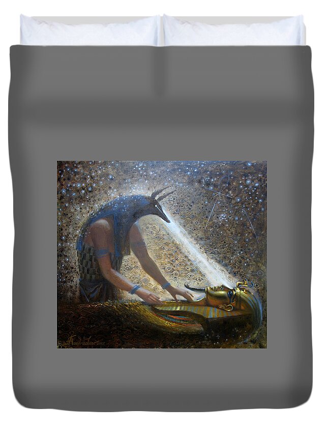 Egypt Duvet Cover featuring the painting Wake Up #1 by Valentina Kondrashova