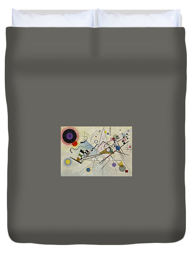 Composition 8 Wassily Kandinsky Duvet Cover featuring the painting Wassily Kandinsky by MotionAge Designs
