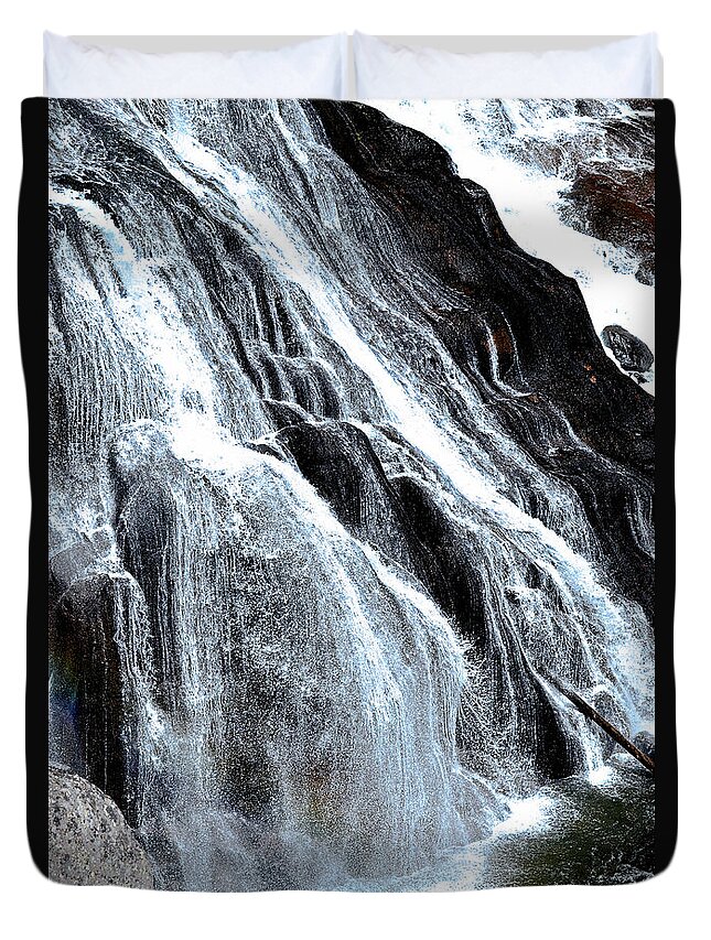 Waterfall Duvet Cover featuring the photograph Waterfall #1 by La Dolce Vita