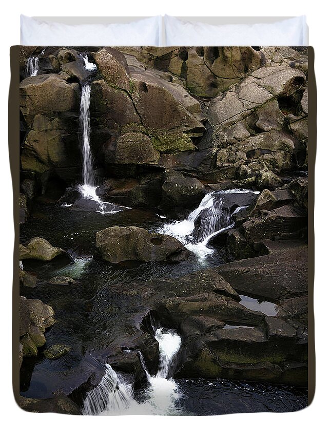 Beautiful Duvet Cover featuring the photograph Waterfalls #1 by Les Cunliffe