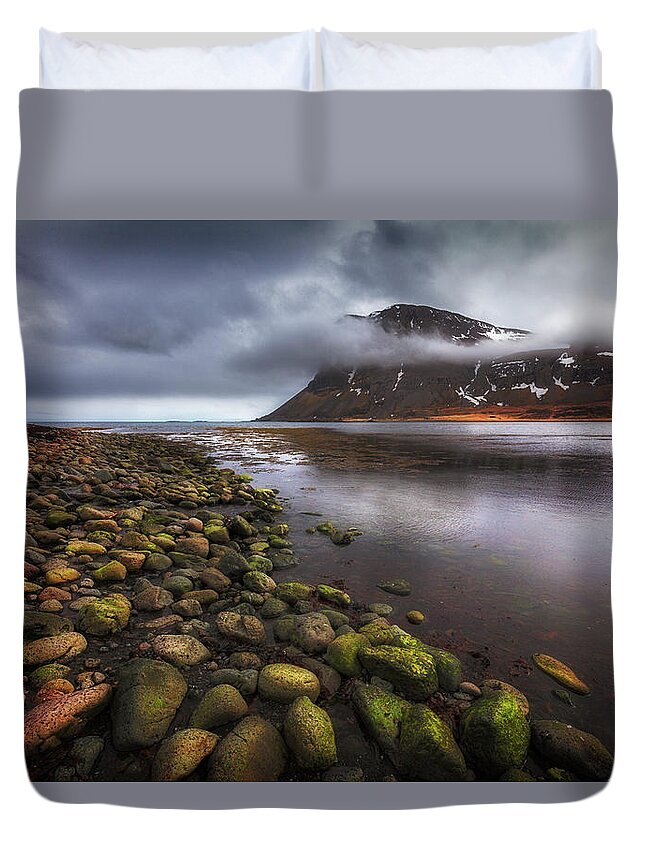 Iceland Duvet Cover featuring the photograph West Fjords by Dominique Dubied