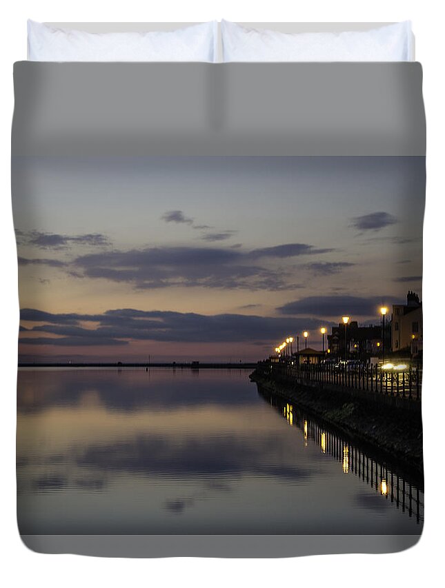 Beautiful Duvet Cover featuring the photograph West Kirby Promenade Sunset by Spikey Mouse Photography