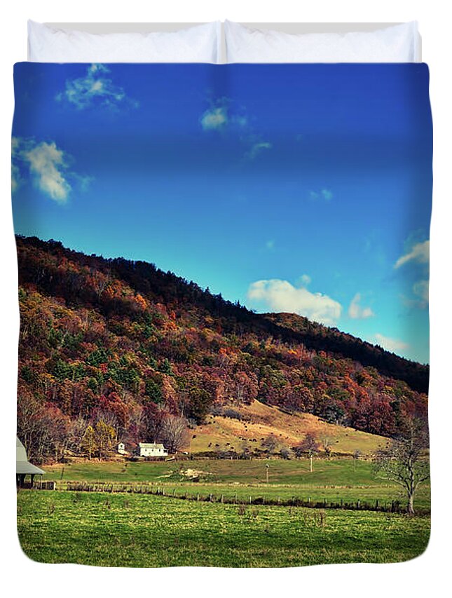 West Virginia Duvet Cover featuring the photograph West Virginia Farm In Autumn #1 by Mountain Dreams