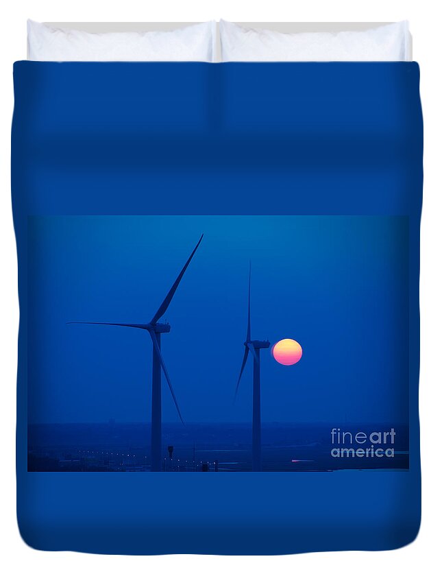 Wind Farm Duvet Cover featuring the photograph Wind Farm #1 by George Mattei