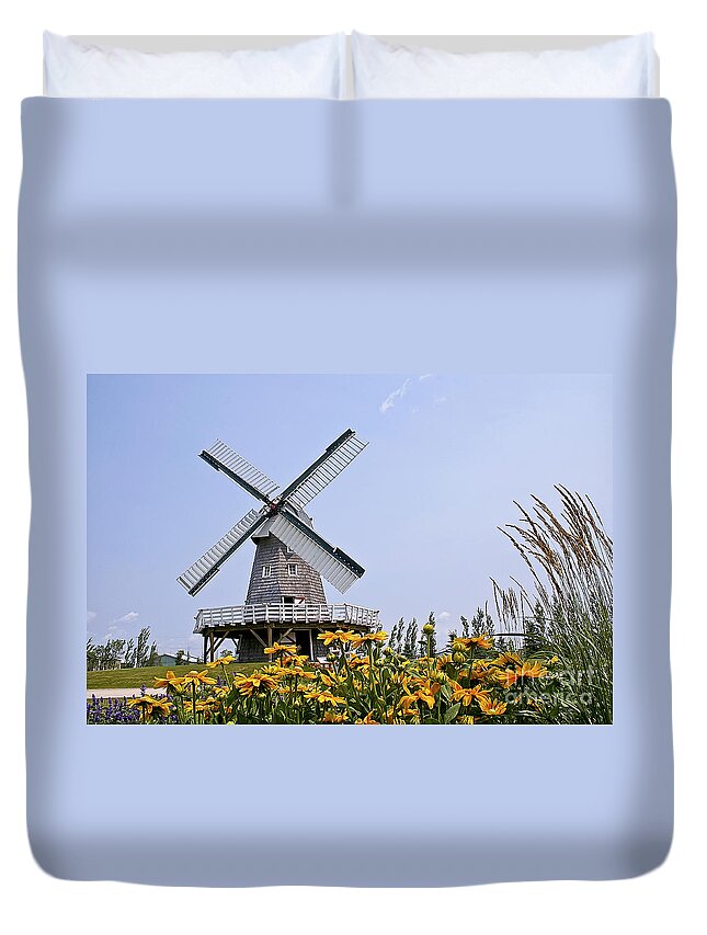 Windmill Duvet Cover featuring the photograph Windmill #1 by Teresa Zieba