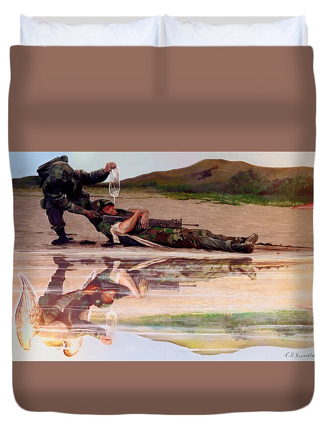 Military Art Duvet Cover featuring the photograph Wings Of Hope by Todd Krasovetz