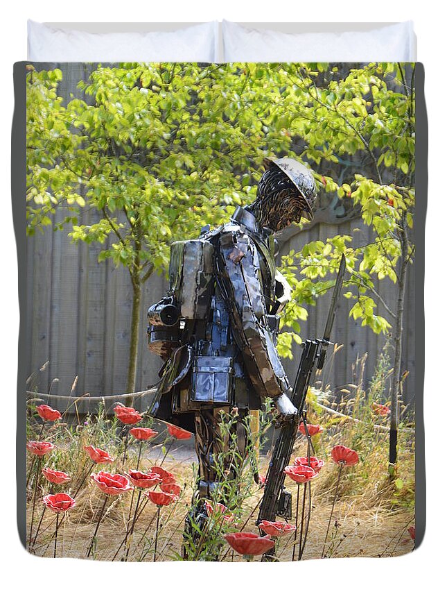 Soldier Duvet Cover featuring the photograph WW1 Remembered #1 by Andy Thompson