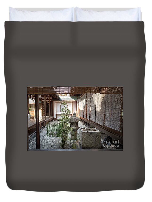 Zen Duvet Cover featuring the photograph Zen Garden, Kyoto Japan by Perry Rodriguez