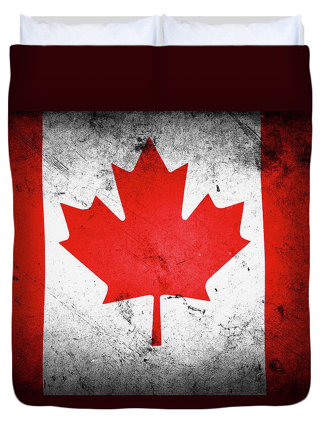 Flags Duvet Cover featuring the photograph Canadian flag #10 by Les Cunliffe