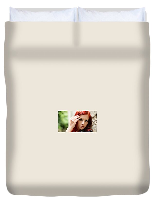 Model Duvet Cover featuring the photograph Model #10 by Jackie Russo