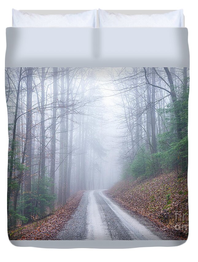 Fog Duvet Cover featuring the photograph Winter Monongahela National Forest #10 by Thomas R Fletcher